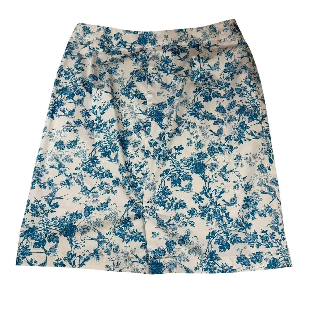 Garnet Hill Toile Pencil Skirt Size 8P Petite